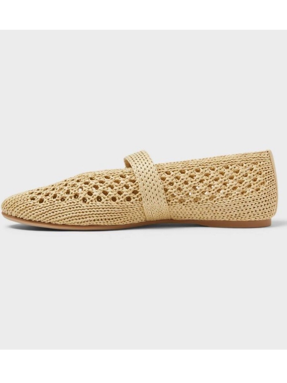 NWT Women's Sia Knit Woven Mary Jane Flats Universal Thread Beige khaki tan 6 - Picture 2 of 6